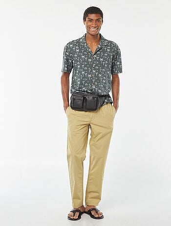 Pantalón recto de popelina