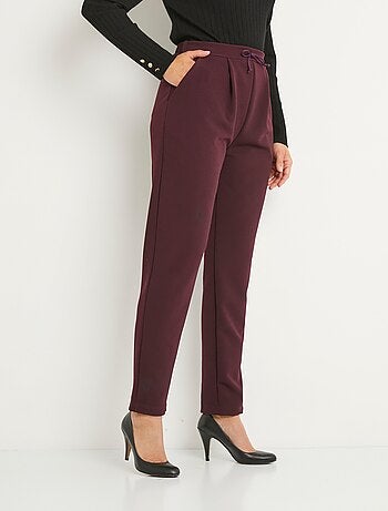 Pantalón recto de punto elástico con cintura elástica - afibel