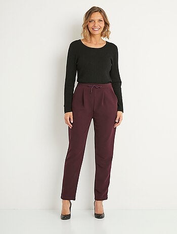 Pantalón recto de punto elástico con cintura elástica - afibel