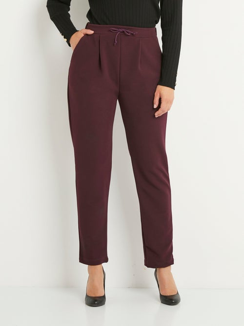 Pantalón recto de punto elástico con cintura elástica - Afibel - Kiabi