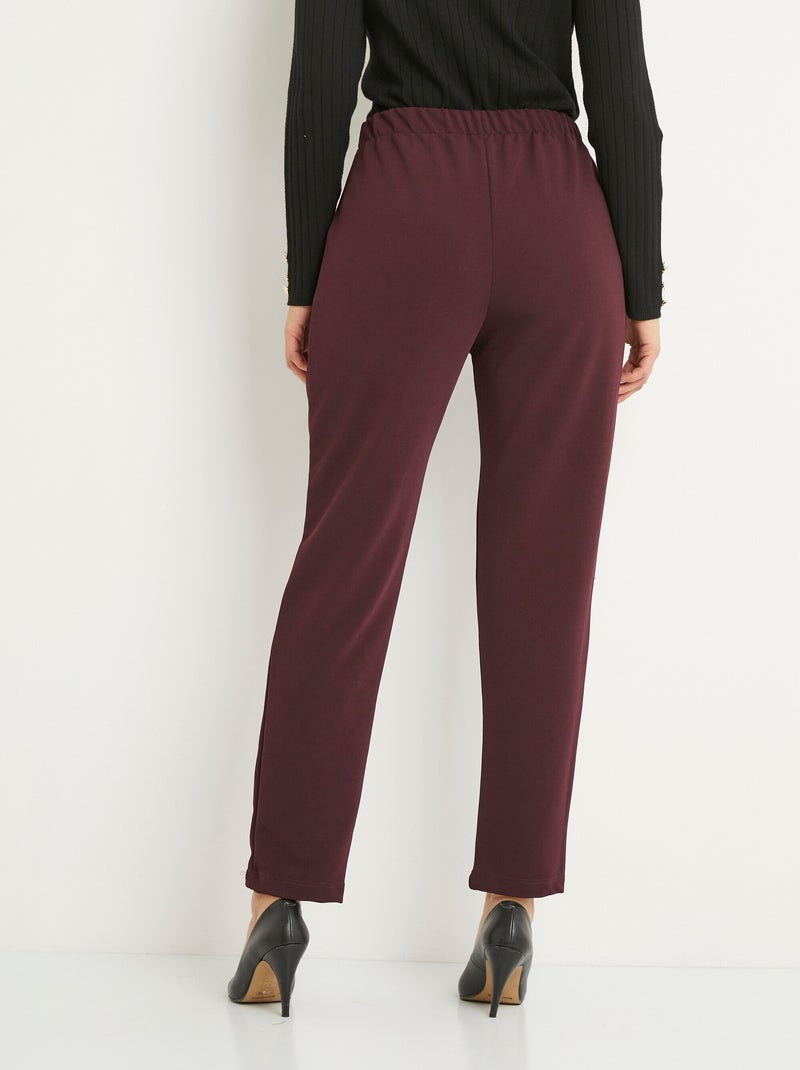Pantalón recto de punto elástico con cintura elástica - Afibel Burdeos - Kiabi
