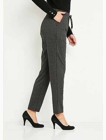 Pantalón recto de punto elástico con cintura elástica - afibel
