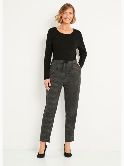 Pantalón recto de punto elástico con cintura elástica - afibel - Kiabi