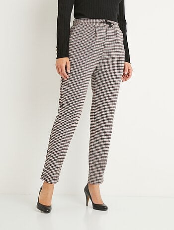 Pantalón recto de punto elástico con cintura elástica - afibel
