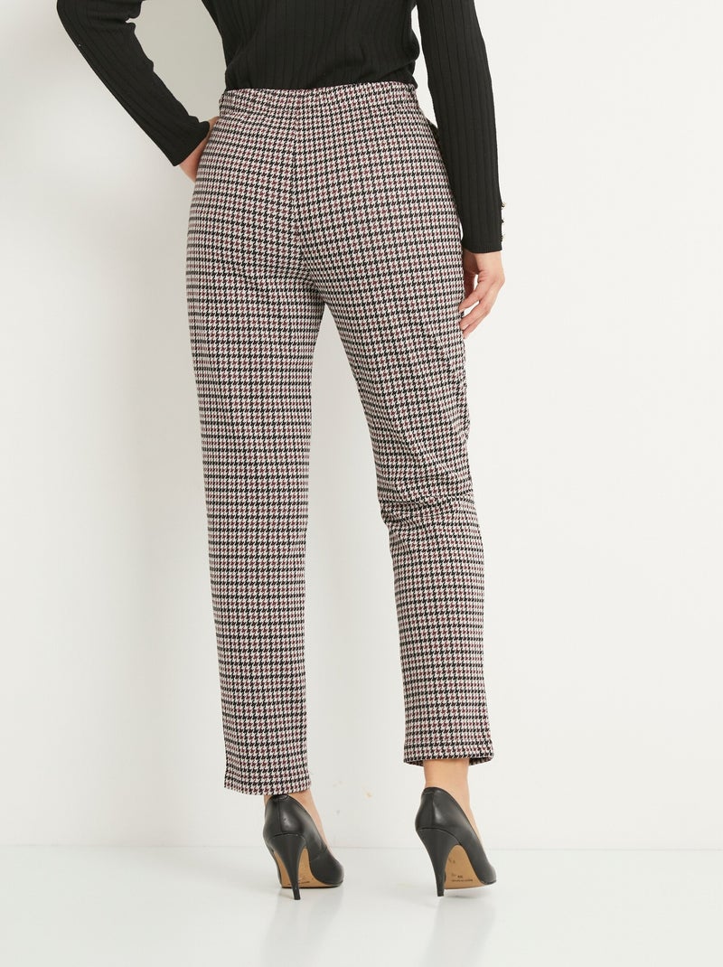 Pantalón recto de punto elástico con cintura elástica - afibel Negro Burdeos - Kiabi