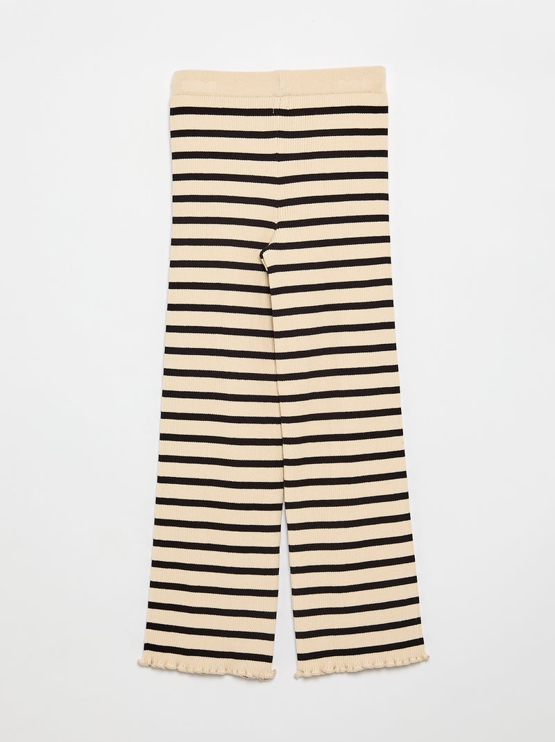 Pantalón recto de punto liso Negro - Kiabi
