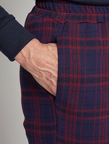 Pantalón recto de punto liso o jacquard - Afibel