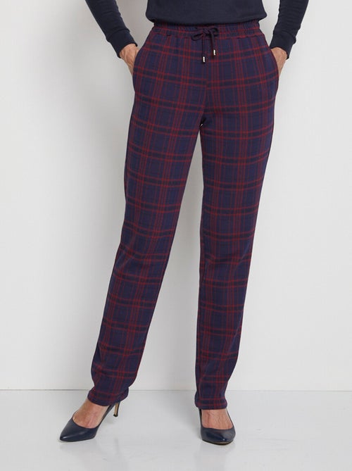 Pantalón recto de punto liso o jacquard - Afibel - Kiabi