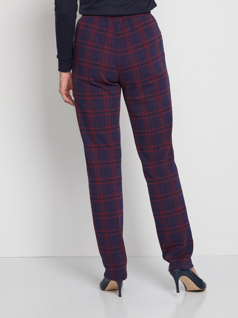 Pantalón recto de punto liso o jacquard - Afibel Azul - Kiabi