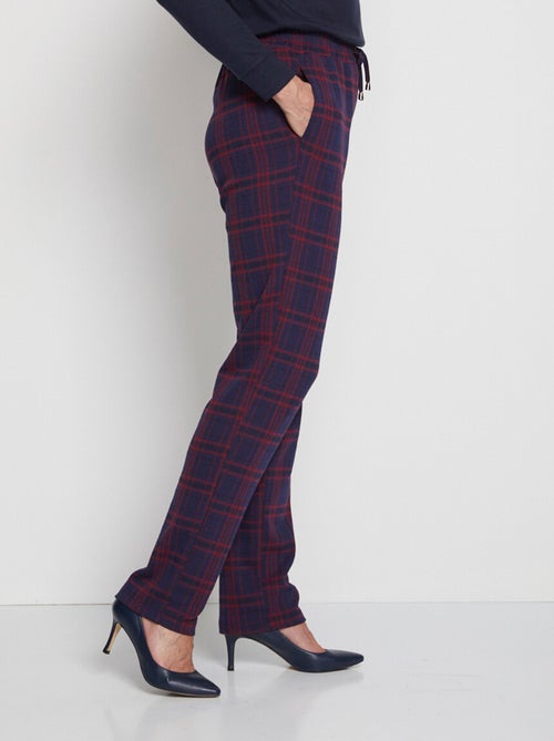 Pantalón recto de punto liso o jacquard - Afibel - Kiabi