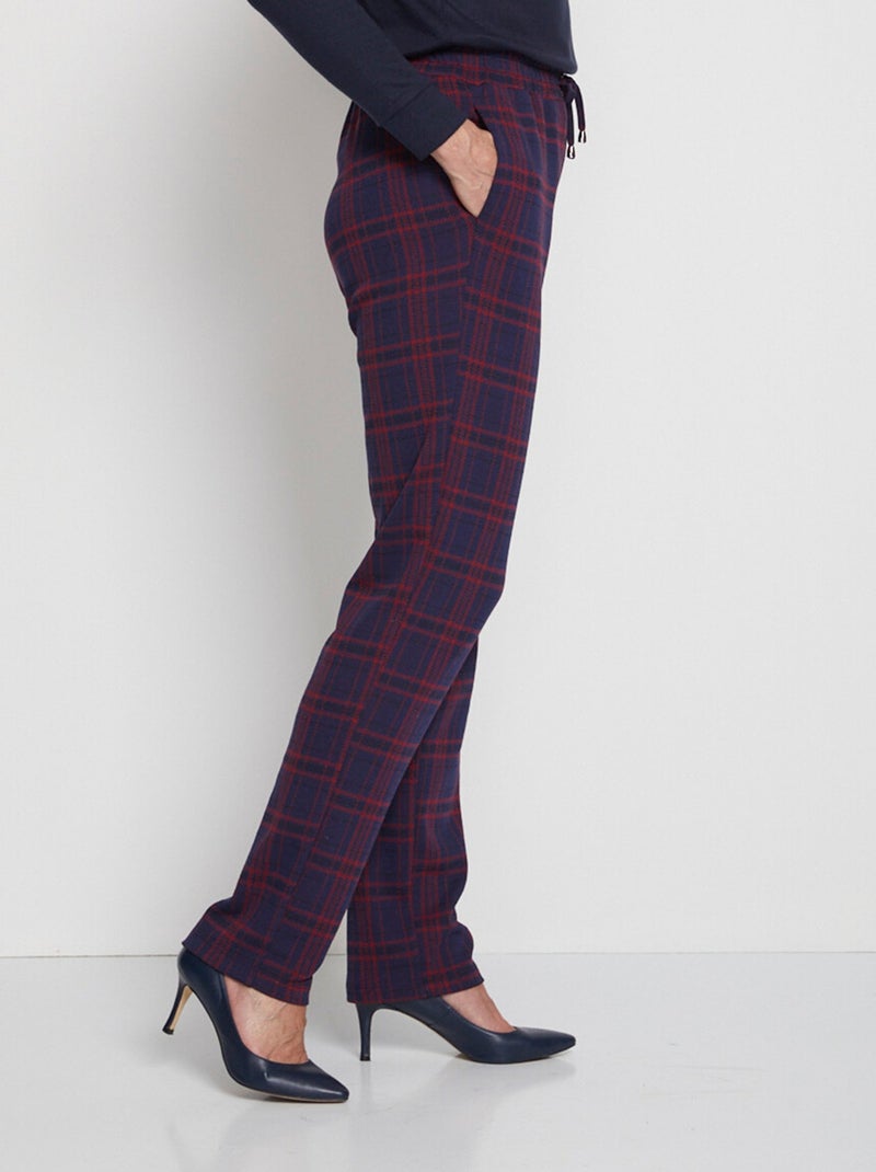 Pantalón recto de punto liso o jacquard - Afibel Azul - Kiabi