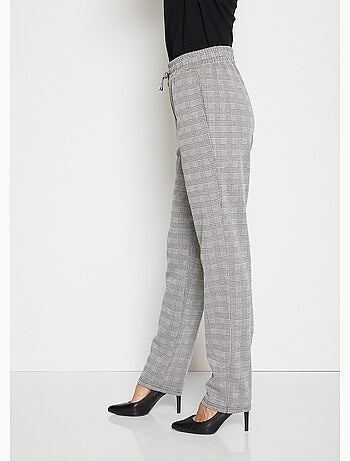 Pantalón recto de punto liso o jacquard - Afibel