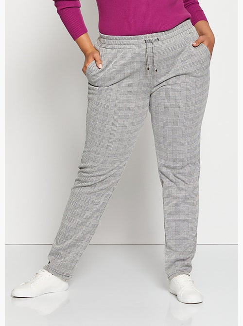 Pantalón recto de punto liso o jacquard - Afibel - Kiabi