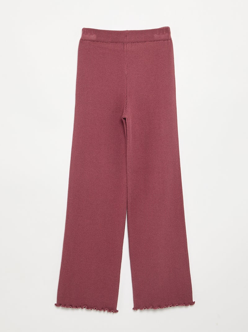 Pantalón recto de punto liso Rosa - Kiabi