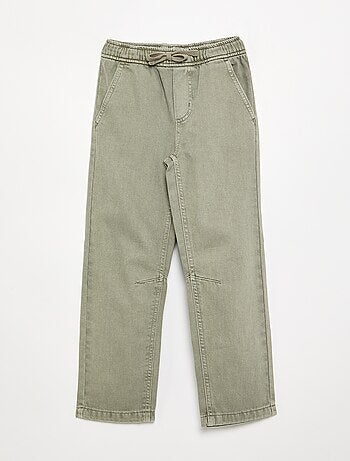 Pantalón recto de sarga - corte ajustado
