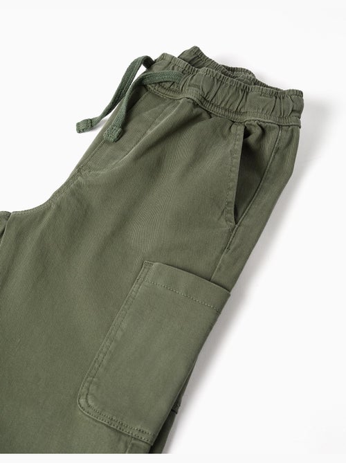 Pantalón recto de sarga con bolsillos cargo - Kiabi