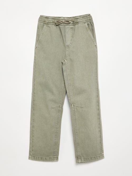 Pantalón recto de sarga - Kiabi Pantalón recto de sarga - Kiabi