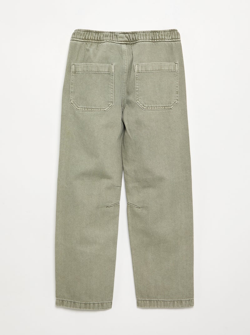 Pantalón recto de sarga Verde - Kiabi