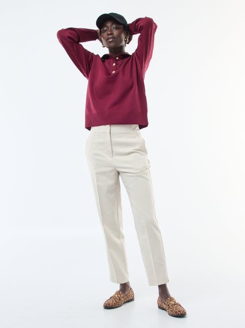 Pantalón recto de talle alto - Kiabi