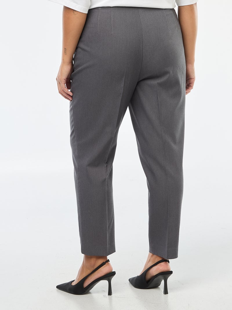 Pantalón recto de talle alto Gris - Kiabi