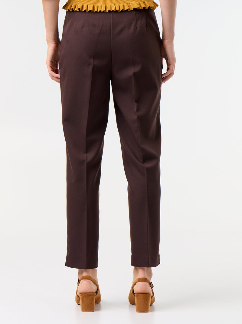Pantalón recto de talle alto Marron - Kiabi