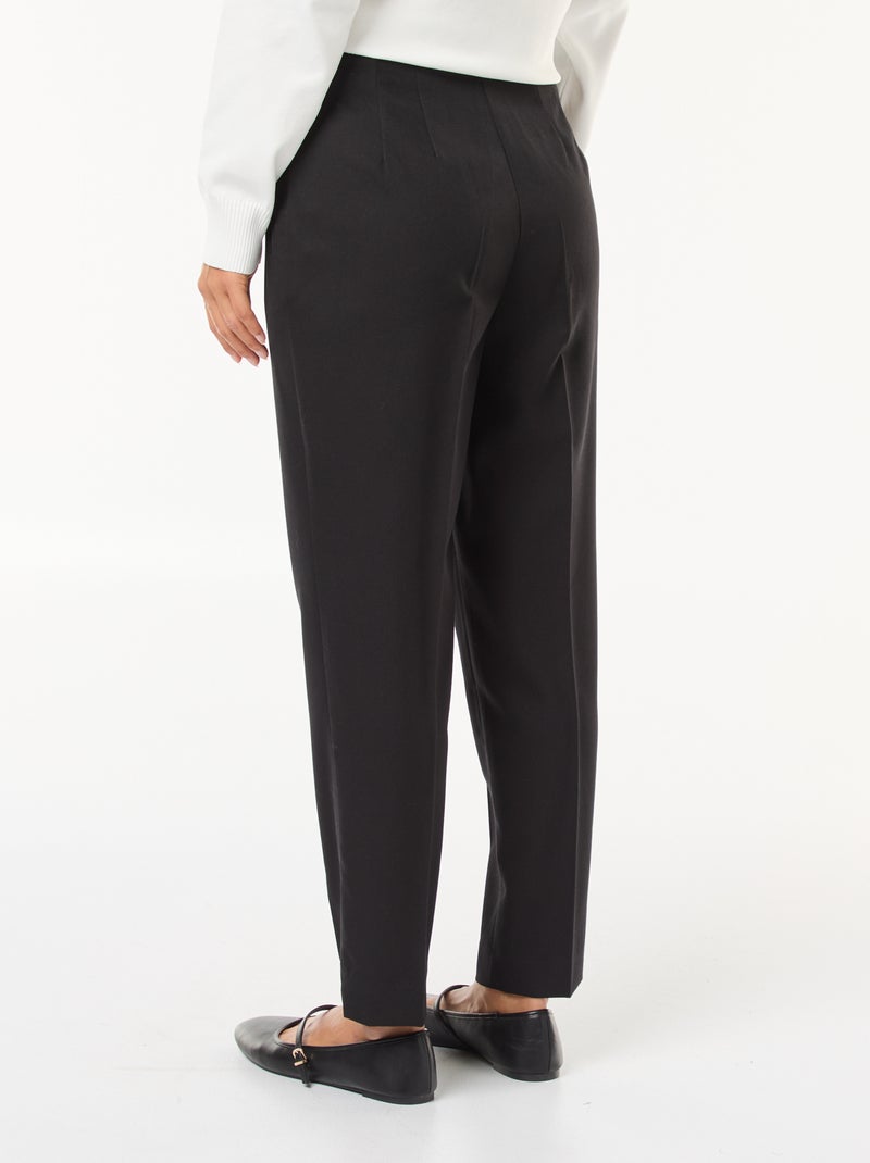Pantalón recto de tiro alto Negro - Kiabi