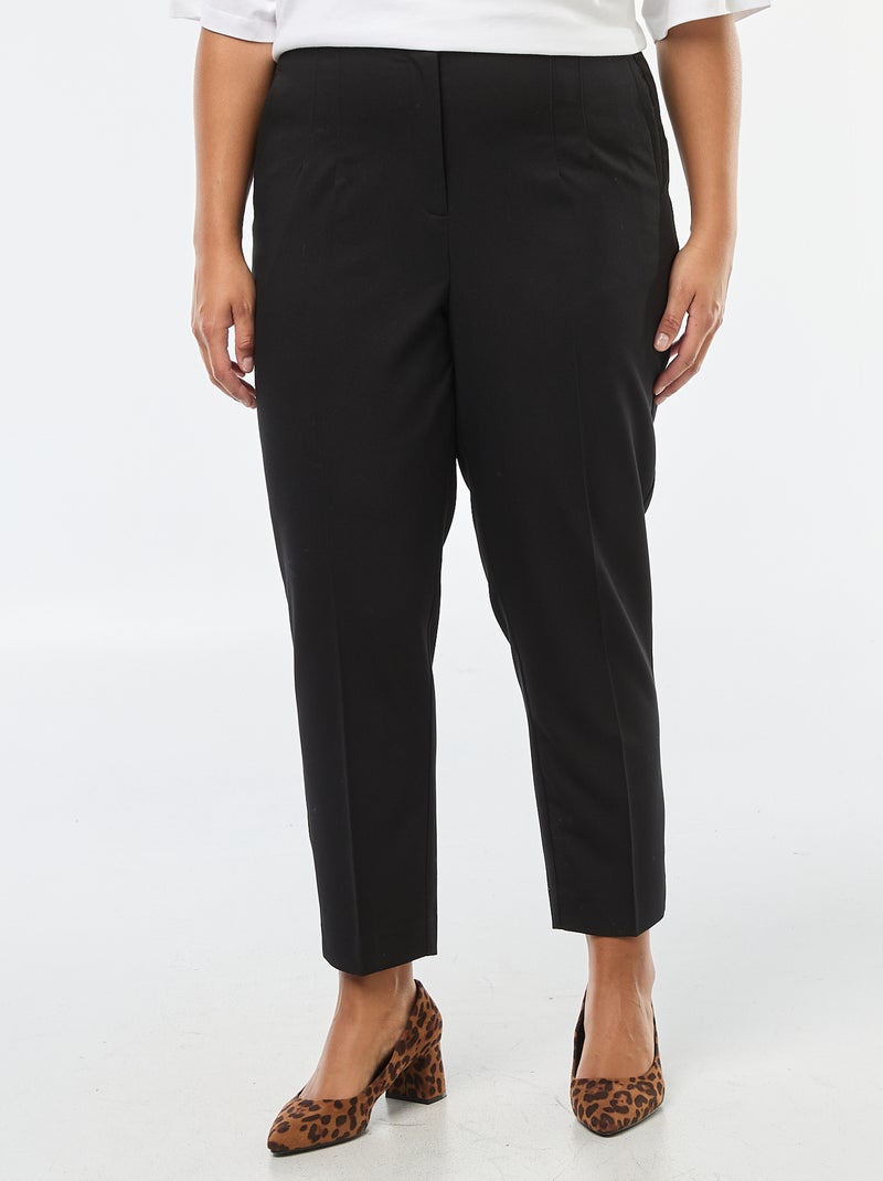 Pantalón recto de tiro alto Negro - Kiabi