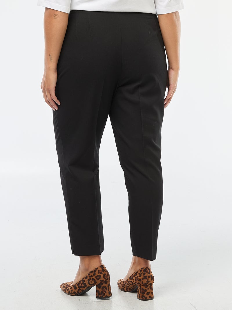 Pantalón recto de tiro alto Negro - Kiabi