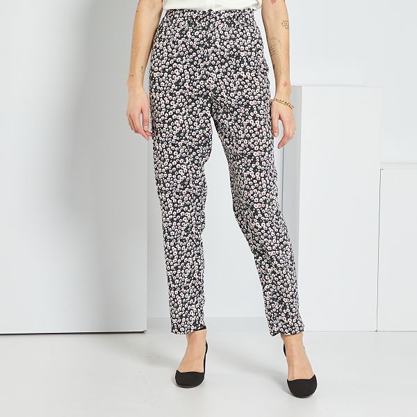Pantalón recto de viscosa Mujer talla 34 a 48 - NEGRO - Kiabi - 17,00€