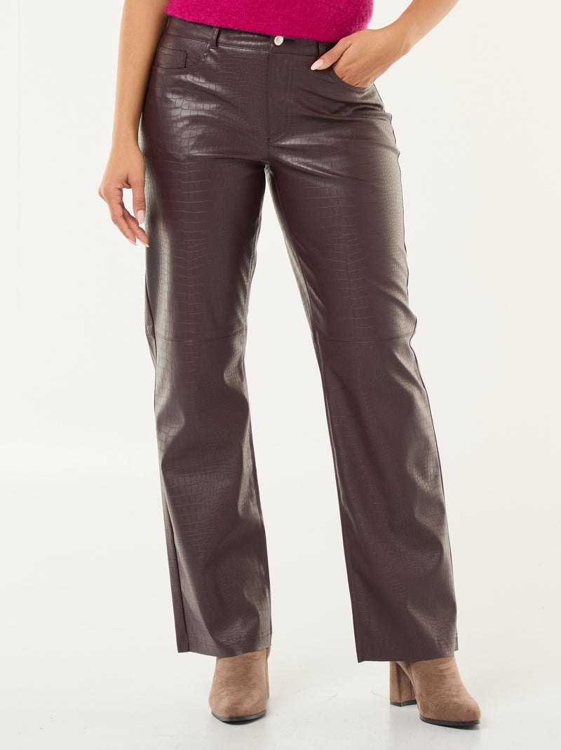 Pantalón recto 'JDY' con textura de serpiente lisa Rojo - Kiabi