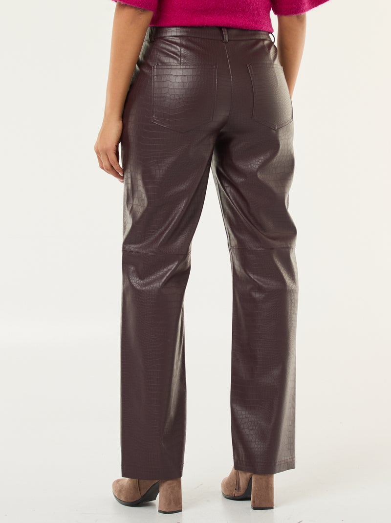 Pantalón recto 'JDY' con textura de serpiente lisa Rojo - Kiabi