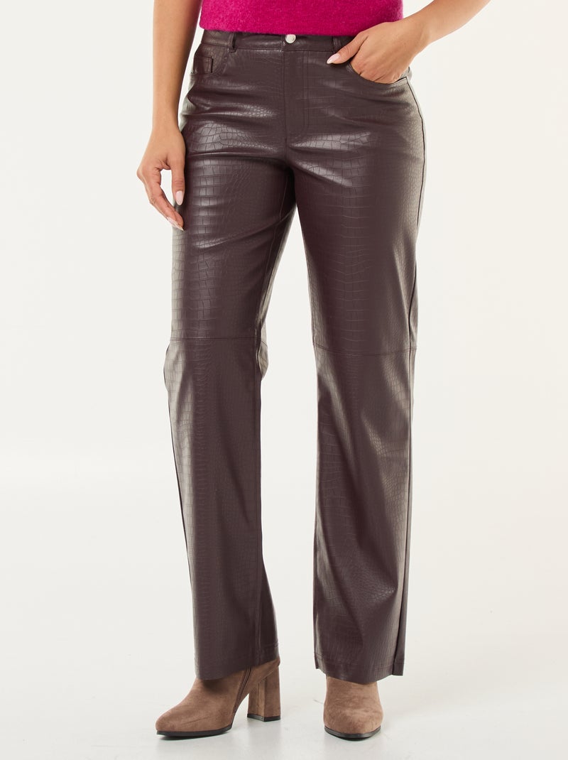 Pantalón recto 'JDY' con textura de serpiente lisa Rojo - Kiabi