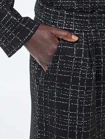 Pantalón recto 'JDY' de cuadros con cinturón elástico