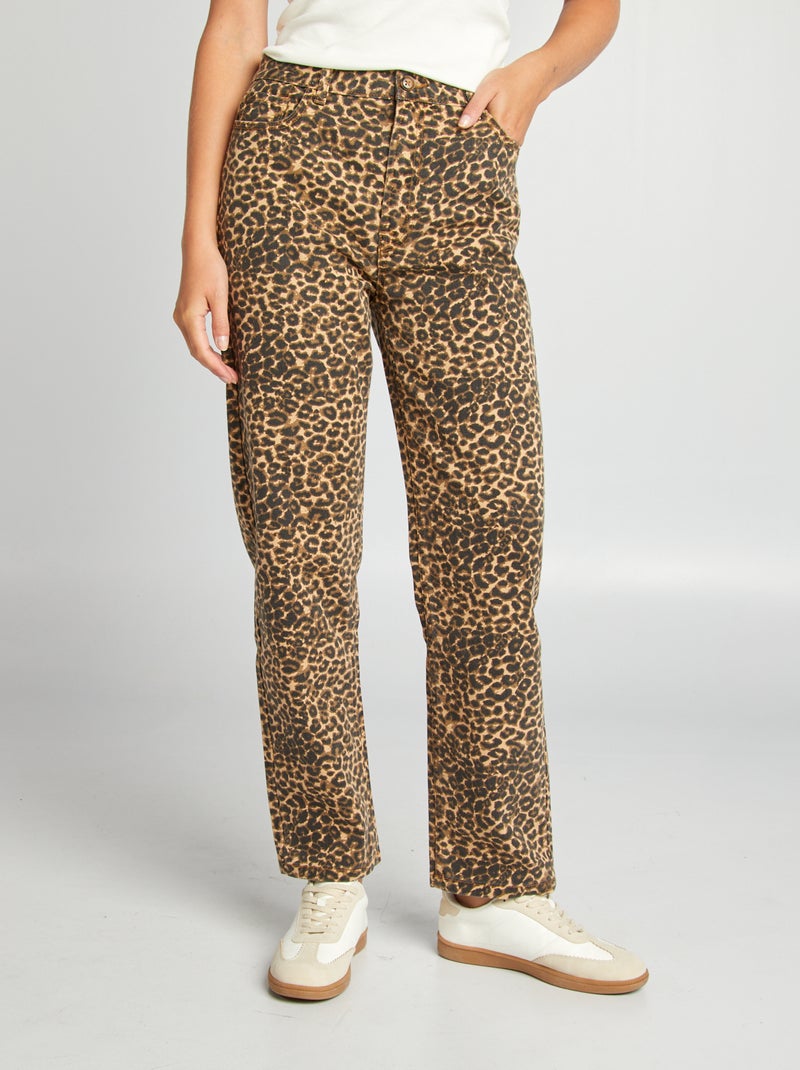 Pantalón recto 'leopardo' BEIGE - Kiabi