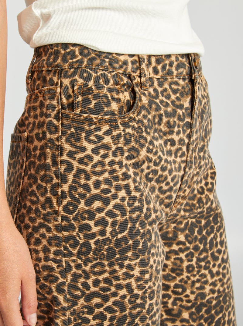 Pantalón recto 'leopardo' BEIGE - Kiabi