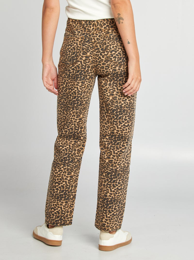 Pantalón recto 'leopardo' BEIGE - Kiabi