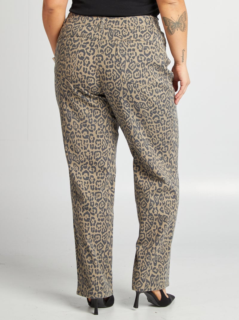 Pantalón recto 'leopardo' MARRON - Kiabi