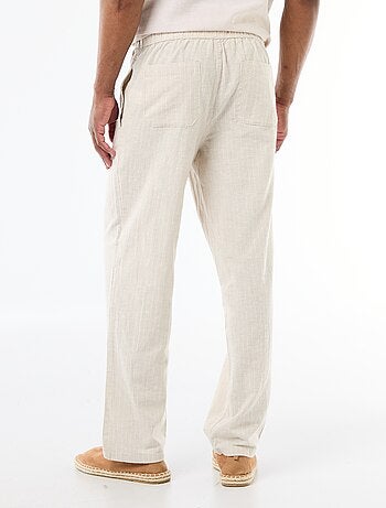 Pantalón recto ligero en mezcla de lino