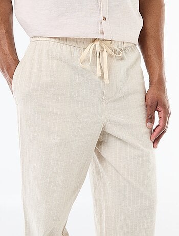 Pantalón recto ligero en mezcla de lino