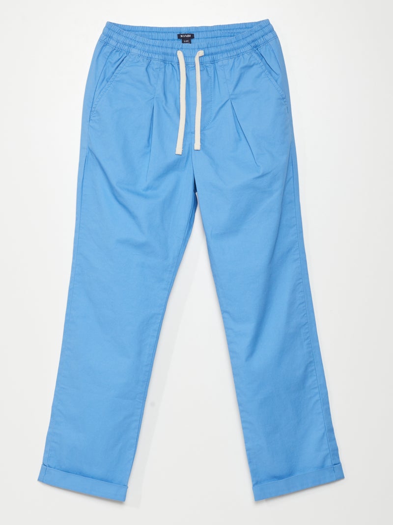Pantalón recto liso AZUL - Kiabi