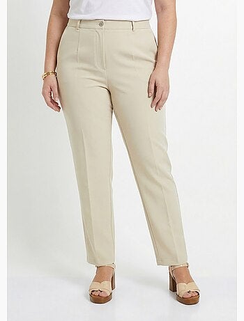 Pantalón recto liso con cintura semielástica - afibel