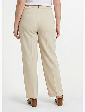 Pantalón recto liso con cintura semielástica - afibel