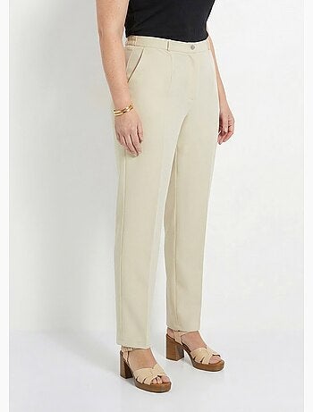 Pantalón recto liso con cintura semielástica - afibel