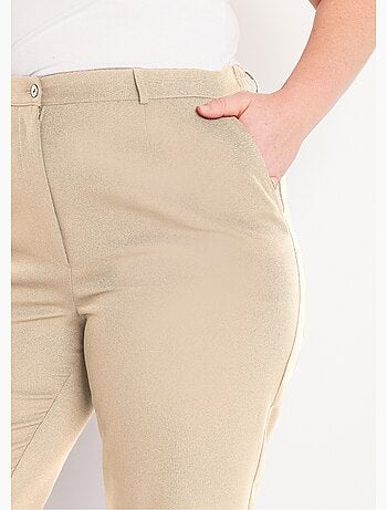 Pantalón recto liso con cintura semielástica - afibel
