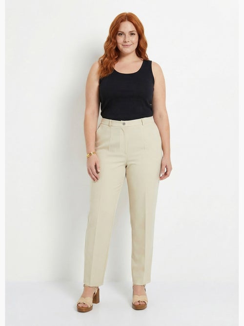 Pantalón recto liso con cintura semielástica - afibel - Kiabi Pantalón recto liso con cintura semielástica - afibel - Kiabi