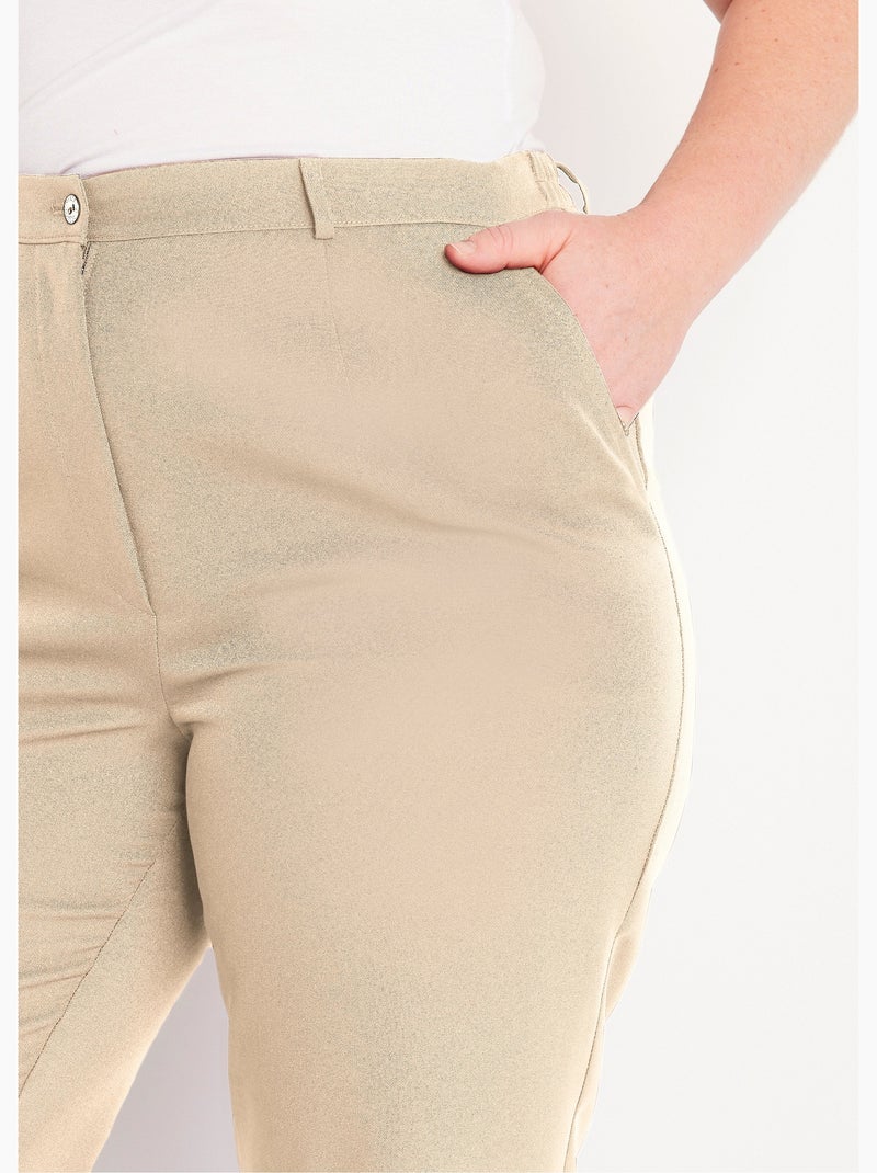 Pantalón recto liso con cintura semielástica - afibel Arena - Kiabi