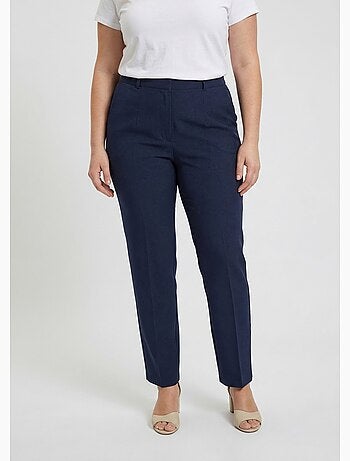 Pantalón recto liso con cintura semielástica - afibel
