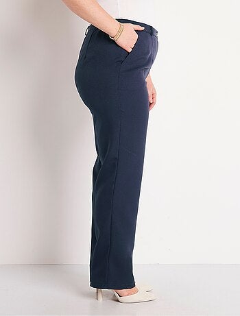 Pantalón recto liso con cintura semielástica - afibel