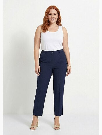 Pantalón recto liso con cintura semielástica - afibel