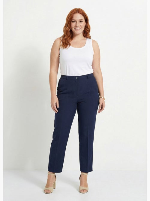 Pantalón recto liso con cintura semielástica - afibel - Kiabi
